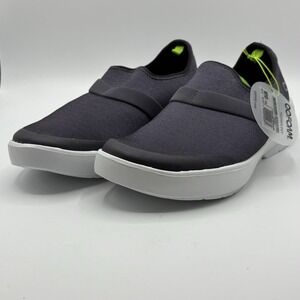 OOFOS OOmg FIBRE LOW Shoe Womens Size 8 WHITE/SLATE PURPLE NIB Never Used